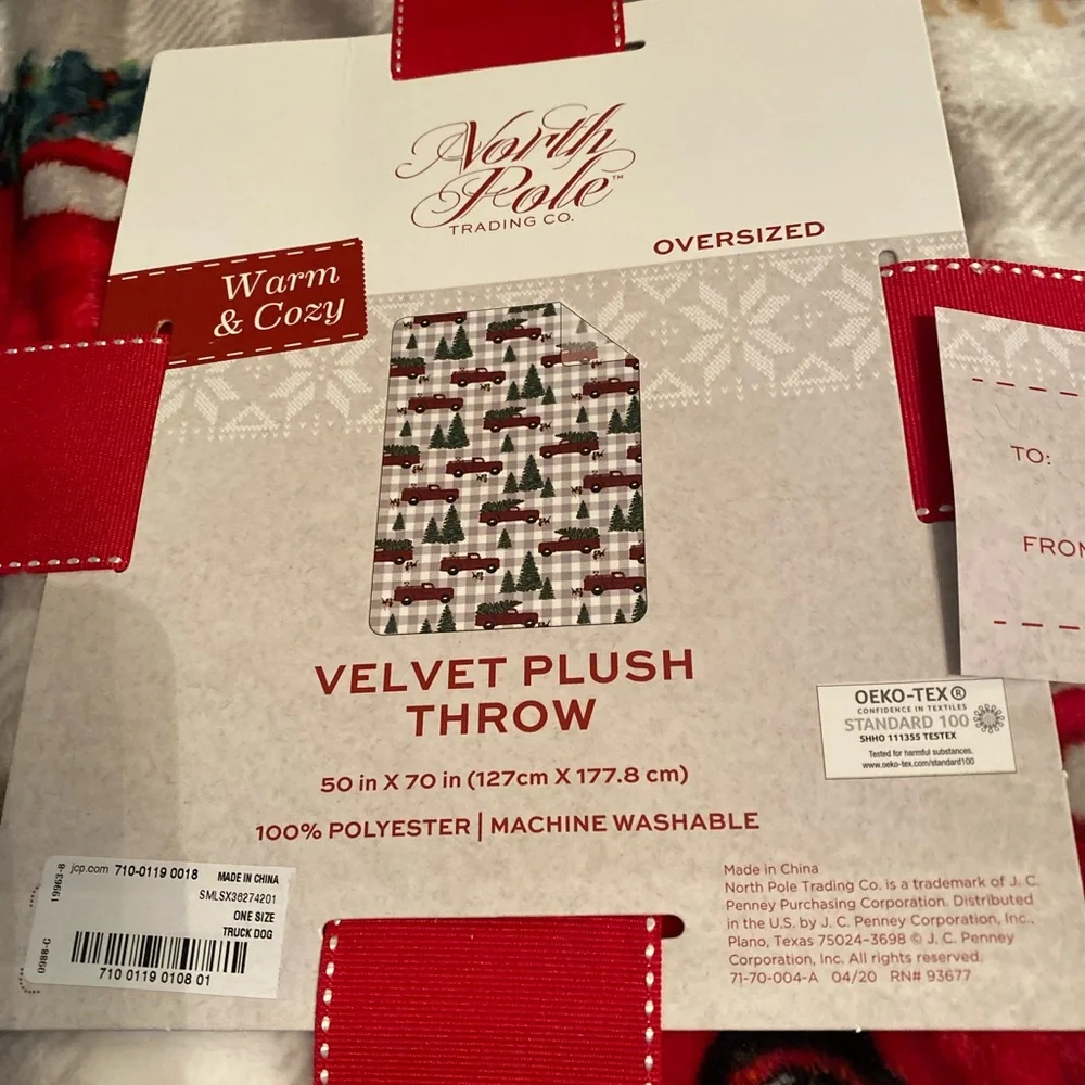 Christmas Pick Up Truck Throw NEW